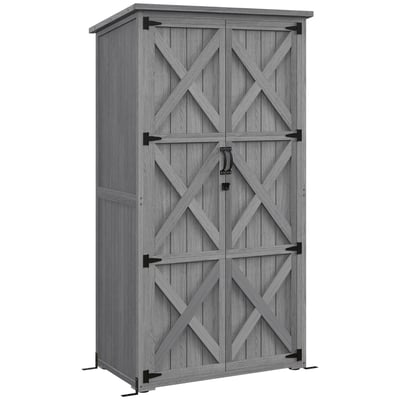Abri de jardin Bois de sapin Bois naturel OUTSUNNY