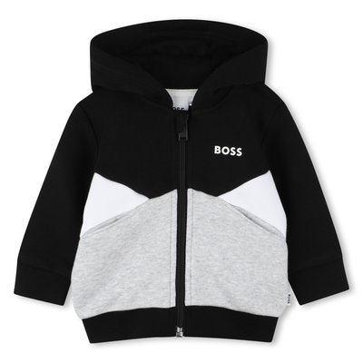 Cardigan à capuche en molleton gratté BOSS KIDSWEAR