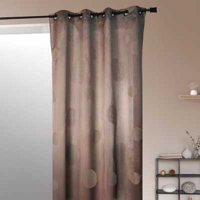 Rideau Taupe en Shantung Brodé 'Ronds Mêlés' HOME MAISON