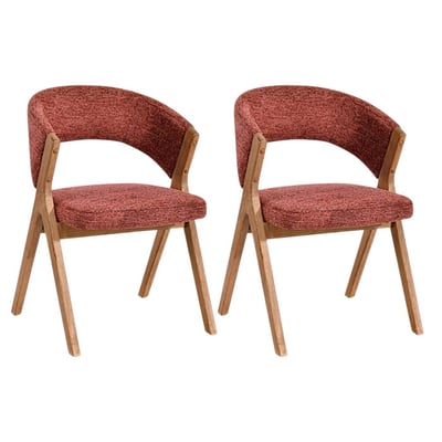 Chaise bois et tissu, dossier arrondi (lot de 2) AGADE PIER IMPORT
