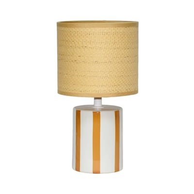 Lampe de table intérieur céramique abat-jour effet rotin H 28cm AURORE SWEEEK