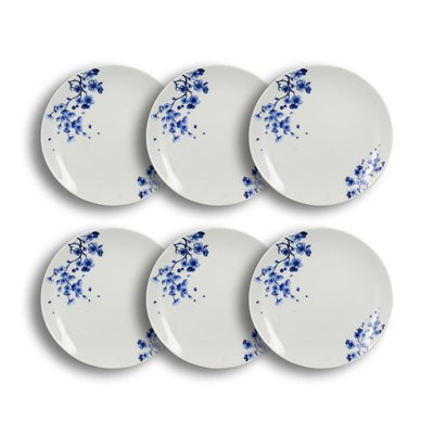 Lot de 6 assiettes à dessert en porcelaine 21cm, CENTAUREE NOVASTYL
