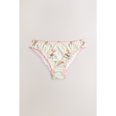 Bas de bikini échancré volanté à motif floral NEXT