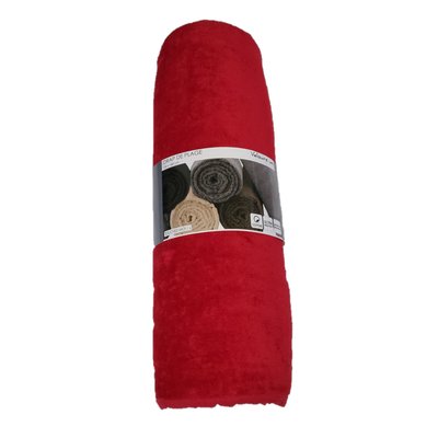 Serviette drap de plage velours 100 x 180 cm uni rouge EDEN