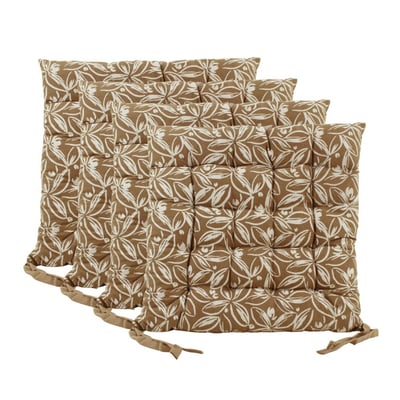 Lot de 4 galettes de chaise en coton à motifs ORNAMI