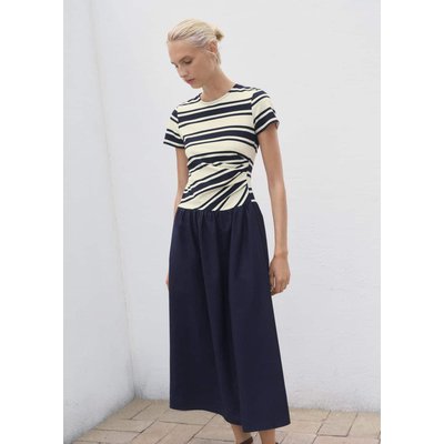 Robe à rayures bimatière MANGO