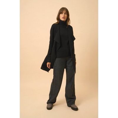 Gilet Ouvert Col Rond Sans Manches Noir Wishaw JUST CASHMERE