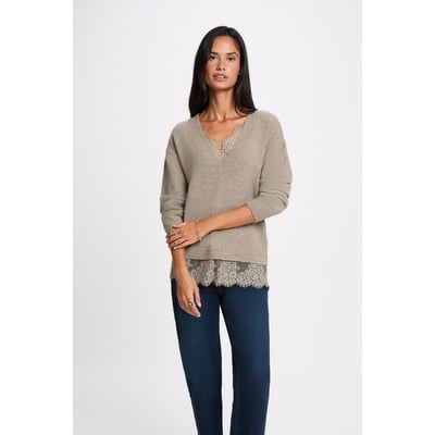 Pull col v manches longues MORGAN