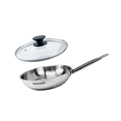 Set de 1 poêle de 28 cm en inox et couvercle en verre ETERNA FACKELMANN