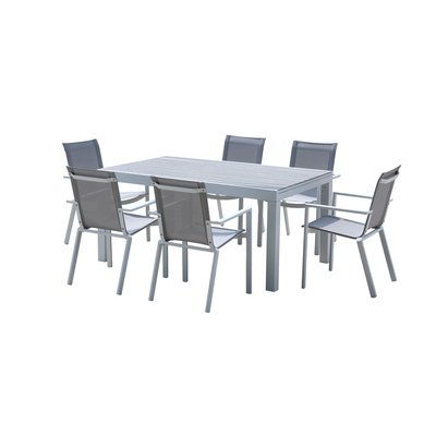 Ensemble aluminium, 6 fauteuils TULUM WILSA GARDEN