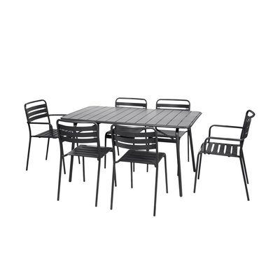 Table de jardin pliante métal 4 chaises 2 fauteuils AMÉLIA SWEEEK