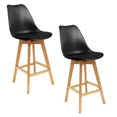 2 Tabourets de bar en bois scandinaves Home Factory TOILINUX