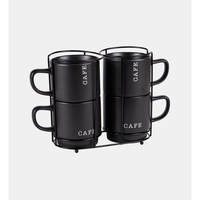 Tour De 4 Mugs - 39 Cl - Noir TABLE PASSION
