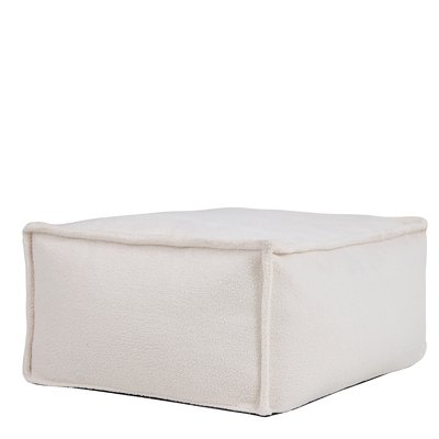 Pouf repose-pieds rectangulaire en bouclette recyclée - COMO ICON