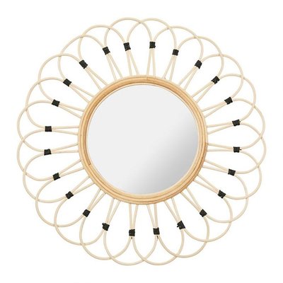 Miroir rond rotin Marguerite naturel D50 DECORATIE