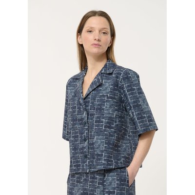 Chemise bleu marine en coton à carreaux HUMILITY