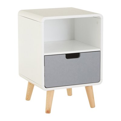 Nordic 1-Drawer Bedside Table with Shelf SO'HOME