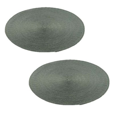 Lot de 2 sets de table Tressés Ronds - Diam. 38 cm - Noir SECRET DE GOURMET