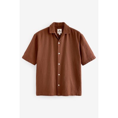 Chemise à manches courtes texturée col cubain NEXT
