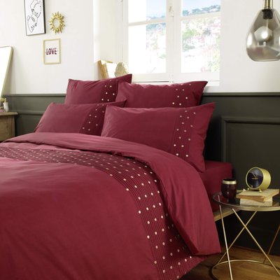 Housse de couette brodée plis religieuses TERRE DE NUIT