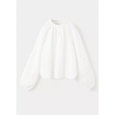 Blouse en coton à broderies ajourées MANGO KIDS
