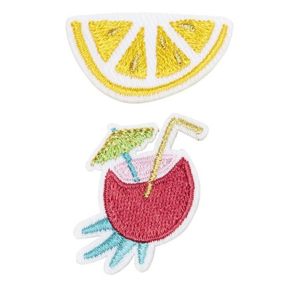 Broche brodée CITRON ET NOIX DE COCO DRAEGER PARIS