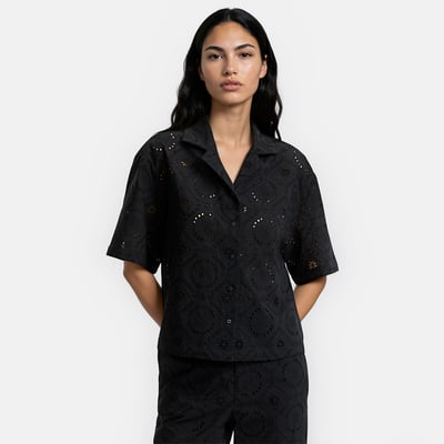 Chemise manches courtes en broderie anglaise LA REDOUTE COLLECTIONS