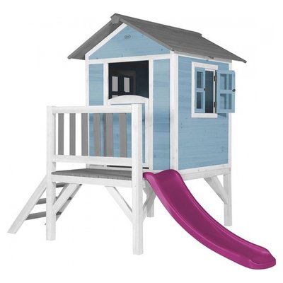 Maisonnette Caribbean bleu - Toboggan violet AXI HOUSE