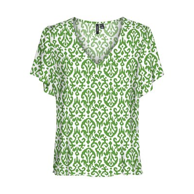Printed Short Sleeve Blouse VERO MODA