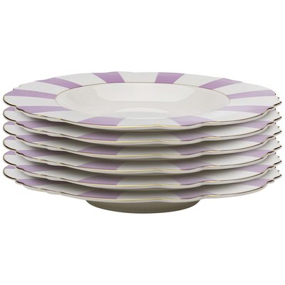 Lot de 6 assiettes creuses, HARLEQUIN KARE DESIGN