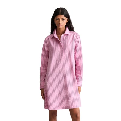 Robe à rayures évasée en mélange de coton organique et de lyocell MARC O’POLO DENIM