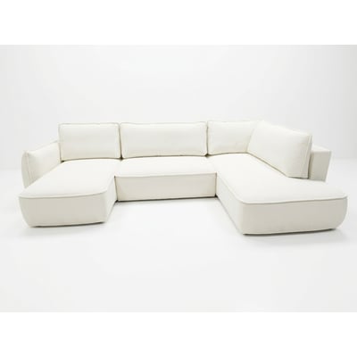 Canapé d'angle convertible 5 places en tissu chenille, ESMEE BOBOCHIC