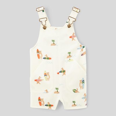 Salopette courte imprimée en coton BIO GOTS BOUT'CHOU