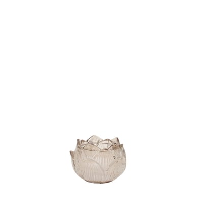 Photophore en verre forme fleur 11cm ORNAMI