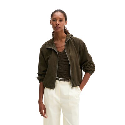 Veste en cuir avec capuche regular en cuir de chèvre velours MARC O'POLO