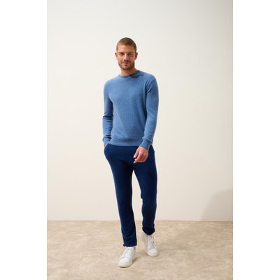 Pull Col Rond Bleu Denim Howard JUST CASHMERE