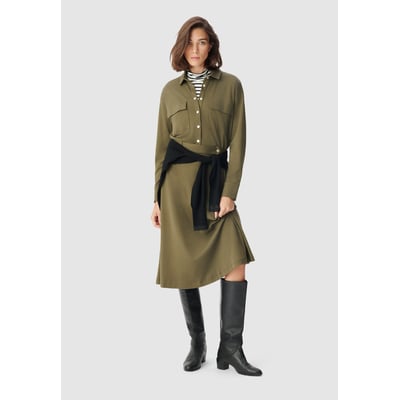 Robe chemise maille longue avec ceinture IKKS