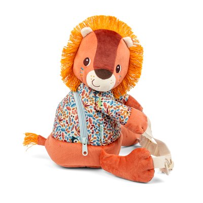 Jack le lion - sac à dos doux en forme de lion - ocre - 30cm LILLIPUTIENS