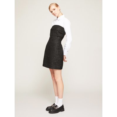 Robe bustier courte en tweed fil textile MOTIVI