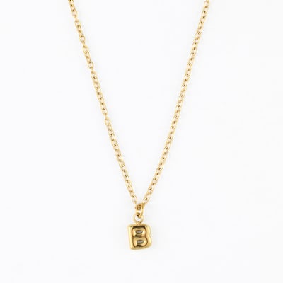 Collier à pendentif lettre B acier inoxydable BALABOOSTE
