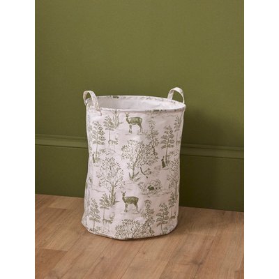 Bac de rangement rond esprit toile de Jouy CYRILLUS