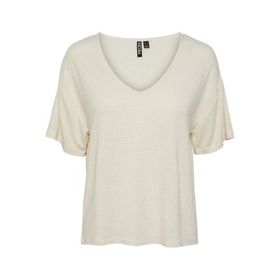 T-shirt oversized à fines rayures brillantes PIECES