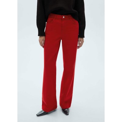 Jean bordeaux femme taille haute 2025