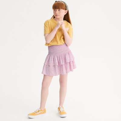 Jupe fluide smockée à volants, imprimé floral LA REDOUTE COLLECTIONS