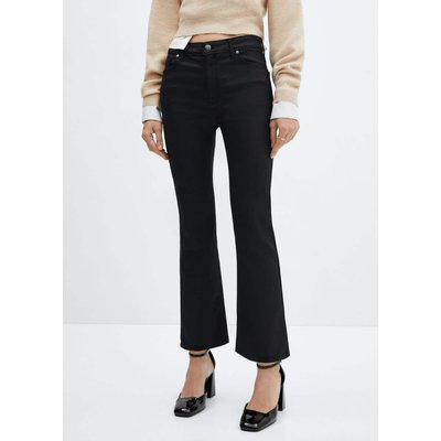 Jean Sienna flare crop enduit MANGO