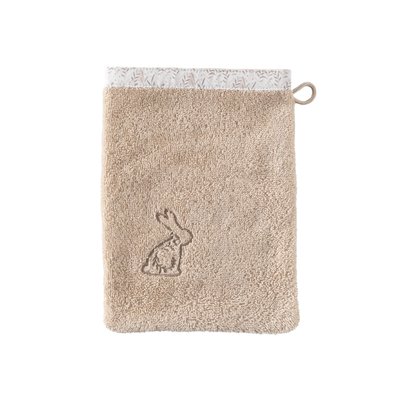 Gant de toilette coton bio MERVEILLE CARRE BLANC