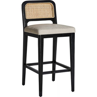 Tabouret en bois, dossier cannage, Madison RECOLLECTION