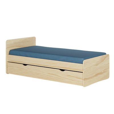 Pack lit gigogne avec matelas Bois massif  LILOW AKITEN RETAIL