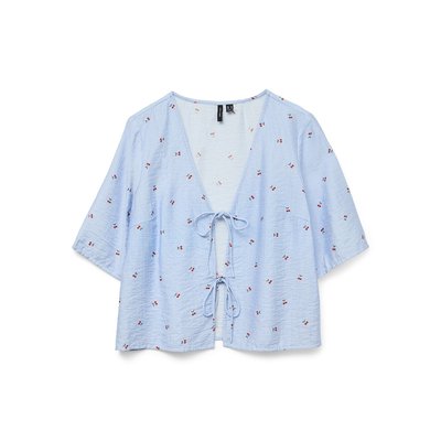 Gemusterte Bluse mit Bindebändern vorne VERO MODA