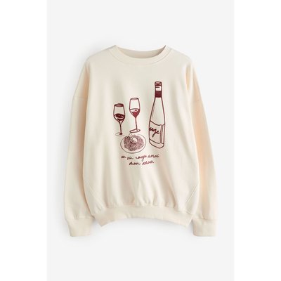 Sweat ras du cou avec imprimé vin NEXT